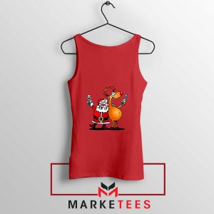 Santa and Reindeer Red Tank Top