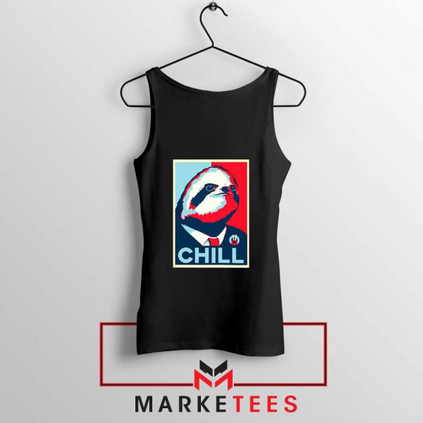 Sloth Chill Black Tank Top