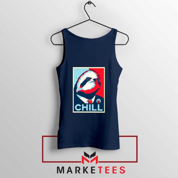 Sloth Chill Navy Blue Tank Top