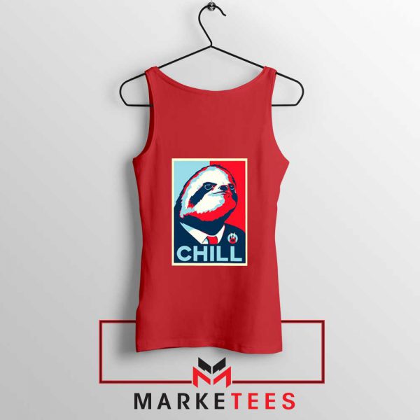 Sloth Chill Red Tank Top