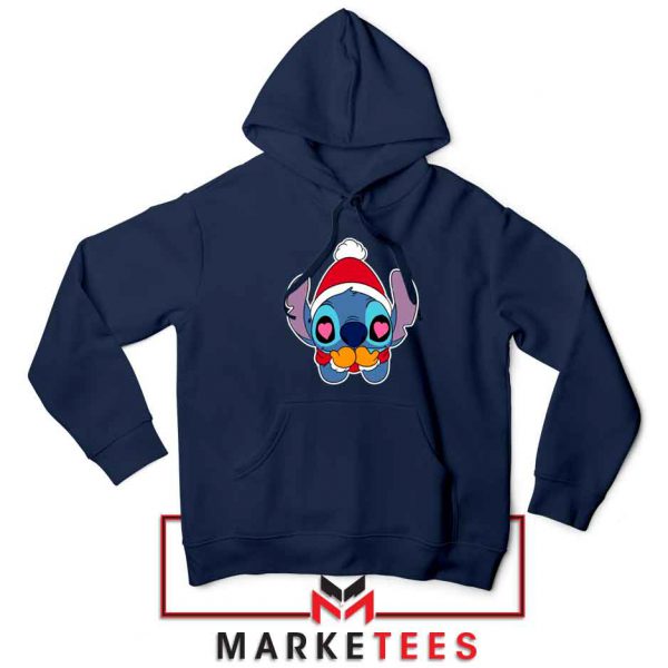 Stitch Heart Eyes Navy Blue Hoodie