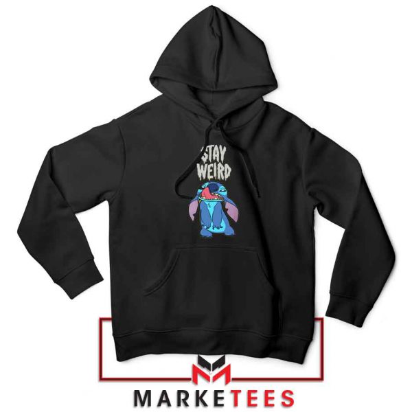 Stitch Stay Weird Black Hoodie