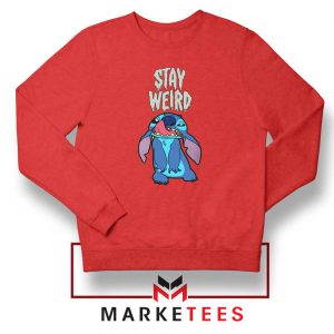 Stitch Stay Weird Red Sweatshirt