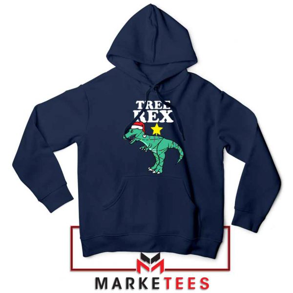 Tree Rex Xmas Navy Blue Hoodie