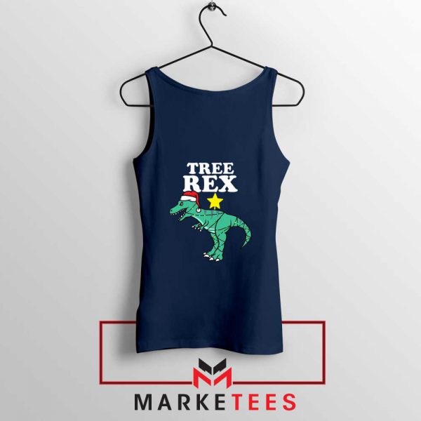 Tree Rex Xmas Navy Blue Tank Top