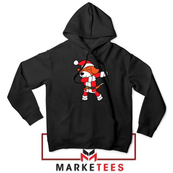 Xmas Dabbing Dog Black Hoodie