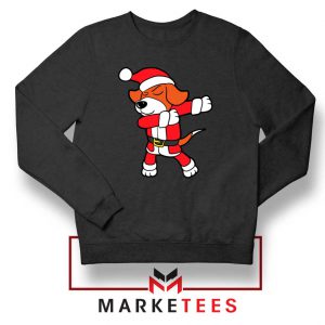 Xmas Dabbing Dog Black Sweatshirt