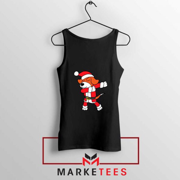 Xmas Dabbing Dog Black Tank Top