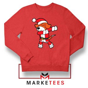 Xmas Dabbing Dog Red Sweatshirt