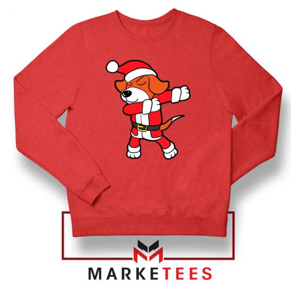 Xmas Dabbing Dog Red Sweatshirt