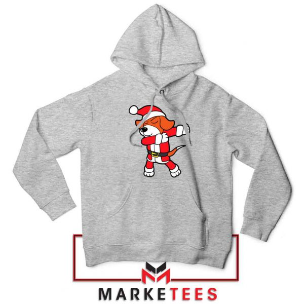 Xmas Dabbing Dog Sport Grey Hoodie