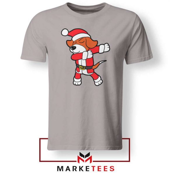 Xmas Dabbing Dog Sport Grey Tshirt