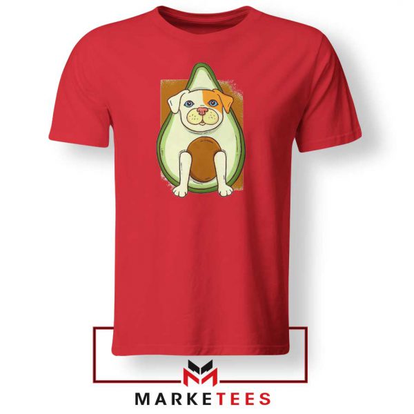 Avocado Vegan Dog Graphic Red Tshirt