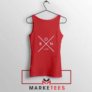 Bon Iver Band X Logo Design Red Tank Top