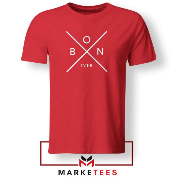 Bon Iver Band X Logo Red Tshirt