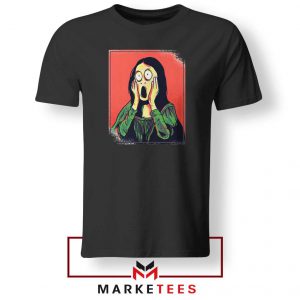 Mona Lisa Cartoon Design Black Tshirt
