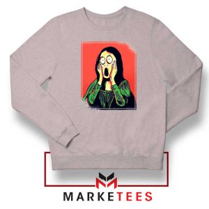 Mona Lisa Cartoon Design Sport Grey Sweatshirt