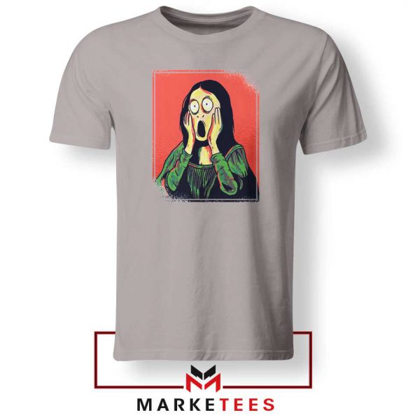 Mona Lisa Cartoon Design Sport Grey Tshirt