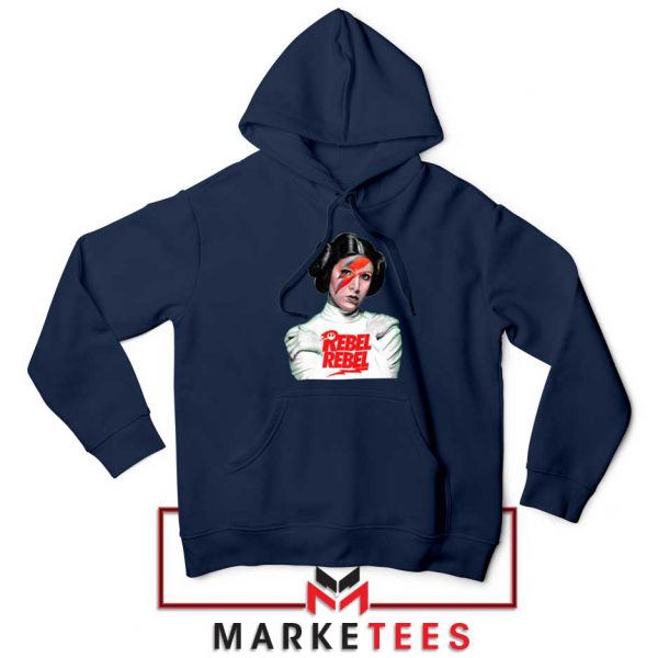 Rebel Rebel Parody Princess Leia Navy Blue Hoodie