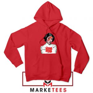 Rebel Rebel Parody Princess Leia Red Hoodie