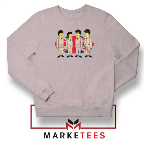 Simpsons Beatles Band Sport Grey Sweatshirt