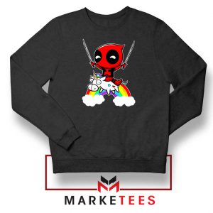 Deadpool Marvel Unicorn Black Sweatshirt