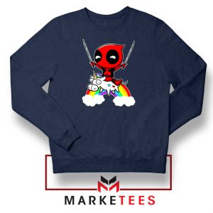 Deadpool Marvel Unicorn Navy Blue Sweatshirt