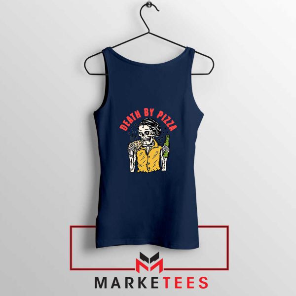 Death By Pizza Italian Best Navy Blue Tank Top