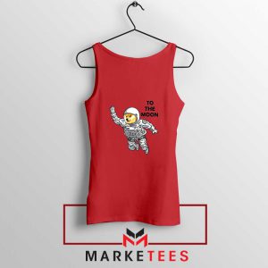 Dogecoin To The Moon Cheap Red Tank Top