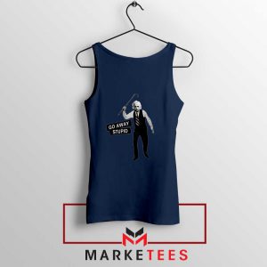 Einstein Stupid Slogan Navy Blue Tank Top