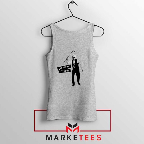 Einstein Stupid Slogan Sport Grey Tank Top