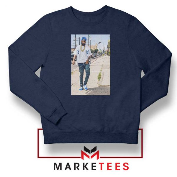 Nipsey Hussle Rapper Cheap Navy Blue Sweatshirt