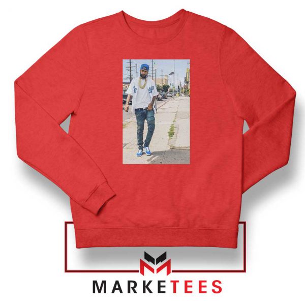 Nipsey Hussle Rapper Cheap Red Sweatshirt