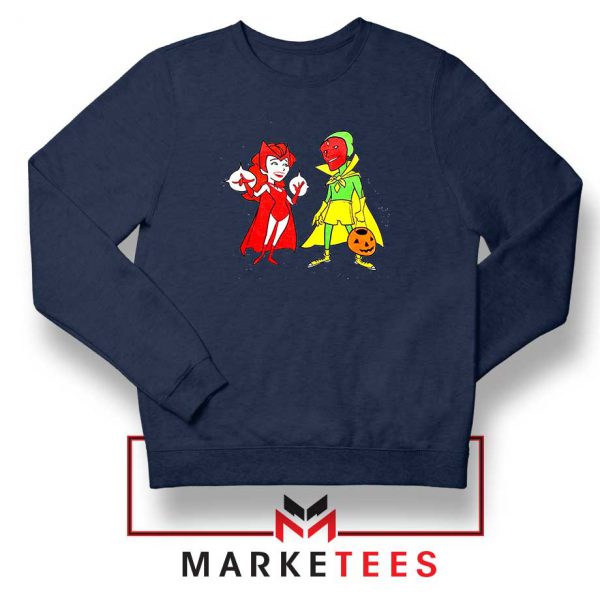 Wandavision Cartoon 2021 Navy Blue Sweatshirt