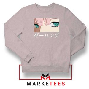 Anime Zero Two Eyes Grey Sweatshirt