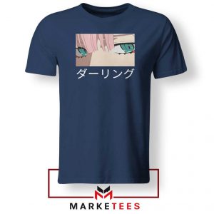 Anime Zero Two Eyes Navy Blue Tshirt