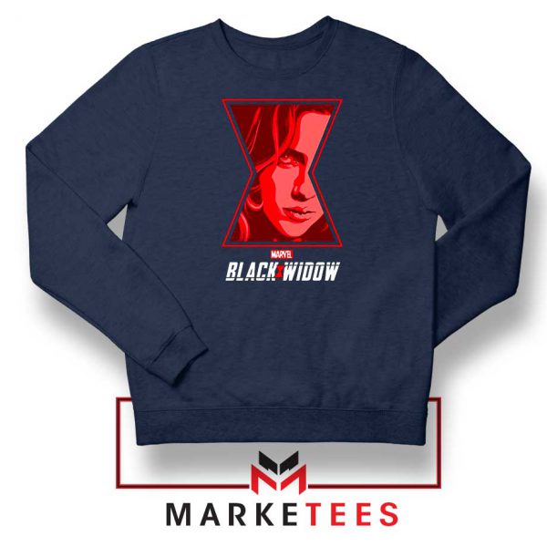 Black Widow Close Up Marvel Navy Blue Sweatshirt