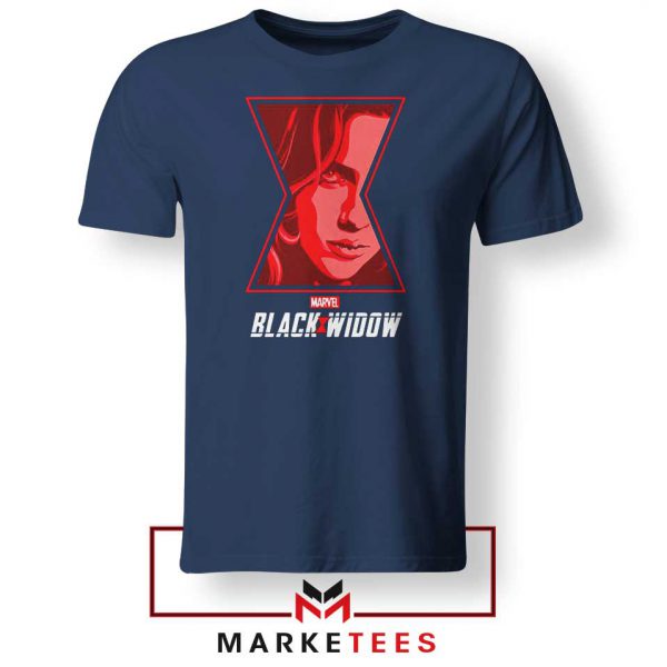 Black Widow Close Up Superhero Navy Blue Tshirt
