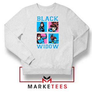 Black Widow Panels Girls Best White Sweatshirt