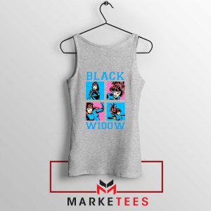 Black Widow Panels Girls Cheap Grey Tank Top