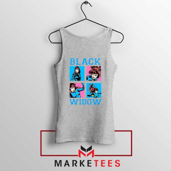 Black Widow Panels Girls Cheap Grey Tank Top