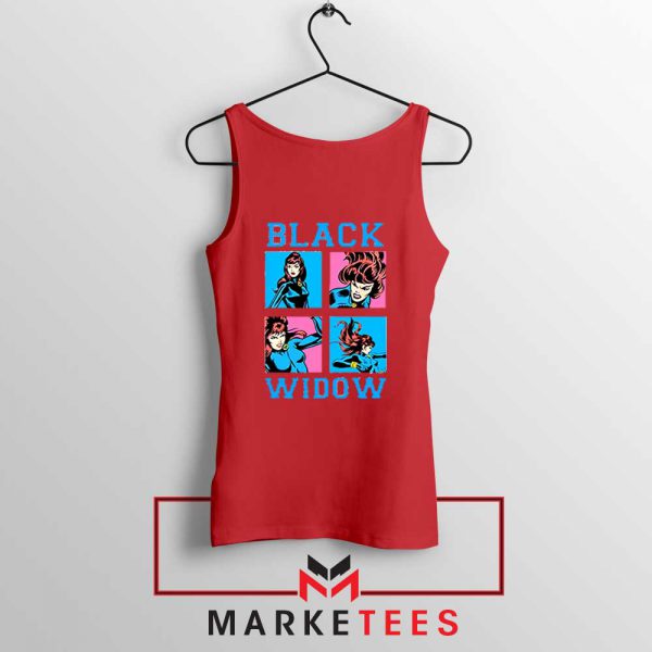 Black Widow Panels Girls Cheap Red Tank Top