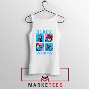 Black Widow Panels Girls Cheap White Tank Top