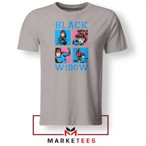 Black Widow Panels Girls Marvel Grey Tshirt
