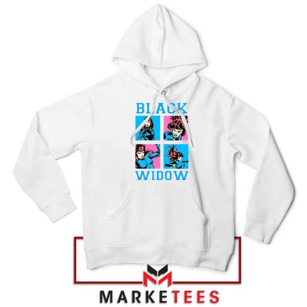 Black Widow Panels Girls Marvel White Hoodie