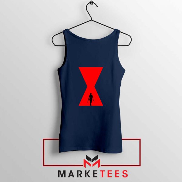 Black Widow Superhero Poster Navy Blue Tank Top