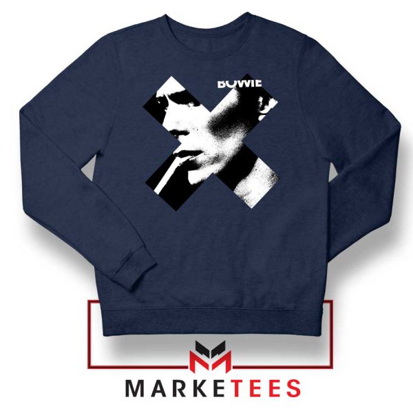 Bowie X Smoke Art Rock Best Navy Blue Sweatshirt