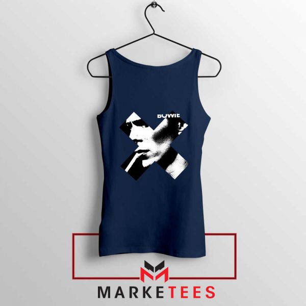 Bowie X Smoke Art Rock Best Navy Blue Tank Top