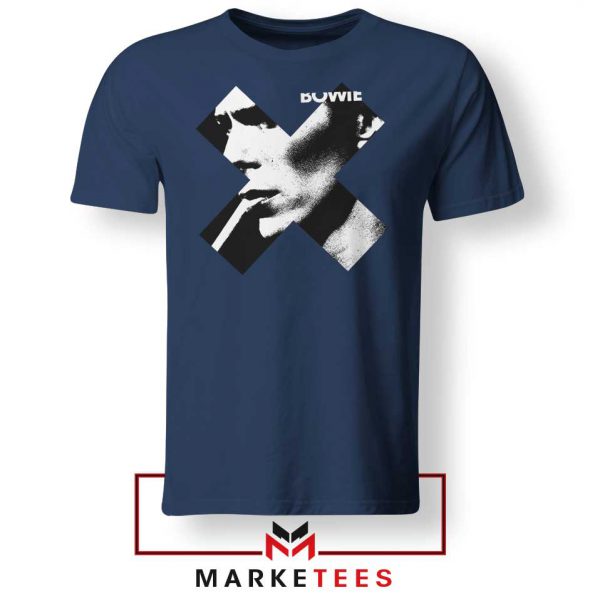 Bowie X Smoke Art Rock Nice Navy Blue Tshirt