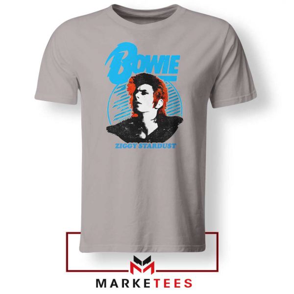 David Bowie Singer Ziggy Stardust Grey Tshirt